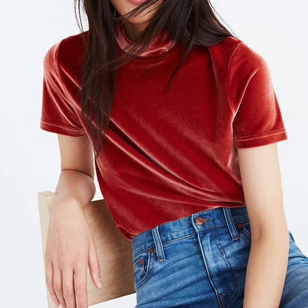 Madewell Velvet Mockneck Tee